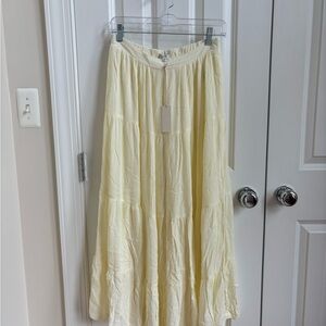 Elegant Cream Maxi Skirt